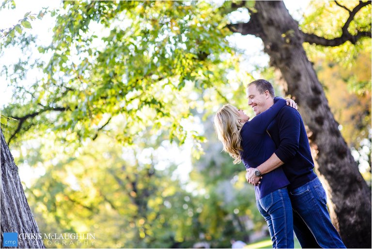 wash park engagement photo