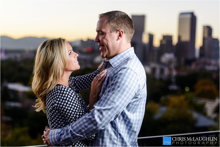 wash park engagement photo